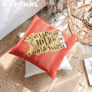 1 Vỏ Gối Tựa Đầu Thêu Họa Tiết Động Vật Dễ Thương Trang Trí Cửa Sổ / Xe Hơi - Ảnh 2
