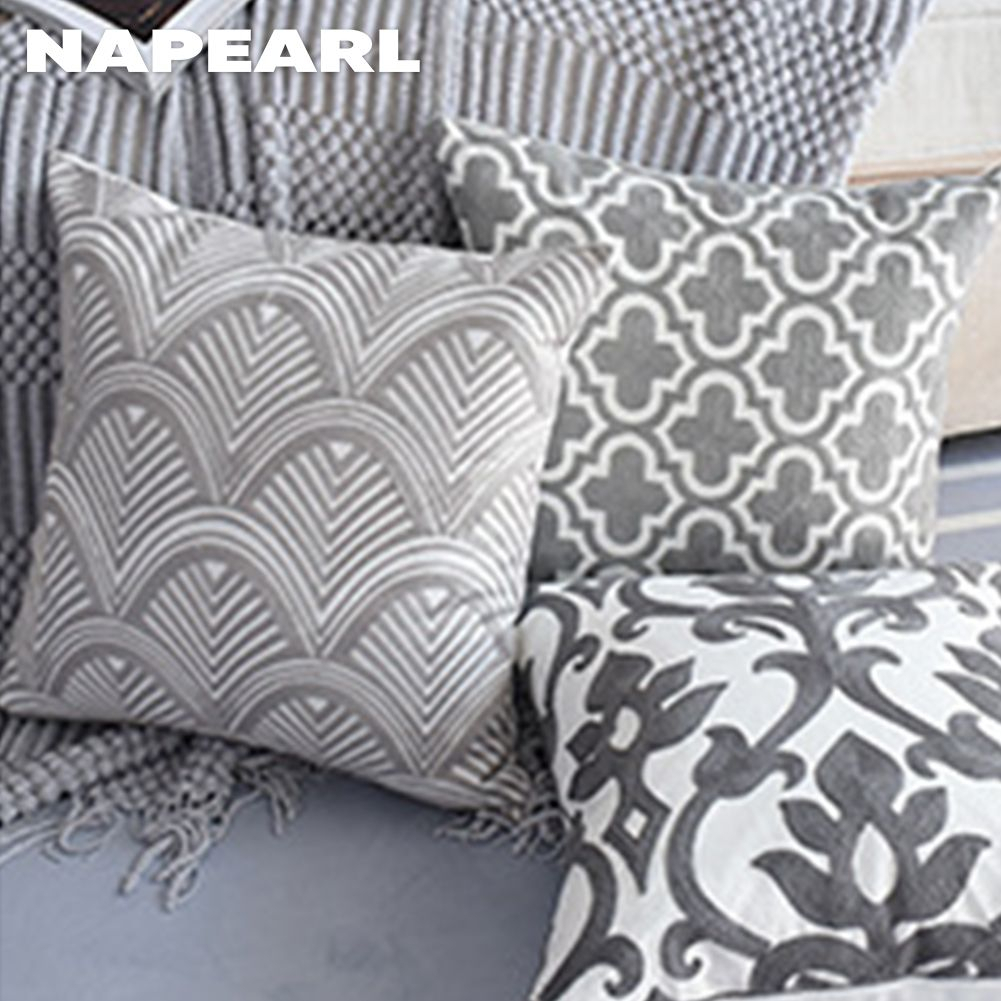 1 Vỏ Gối Sofa In Hoa Phong Cách Bắc Âu Đơn Giản - Ảnh 2