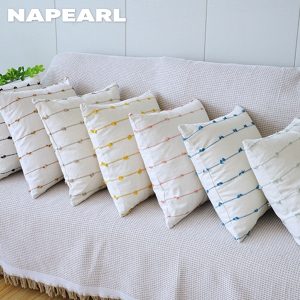 Vỏ Gối cotton Phối Tua Rua Họa Tiết Hoa Xinh Xắn Trang Trí Phòng Khách - Ảnh 2