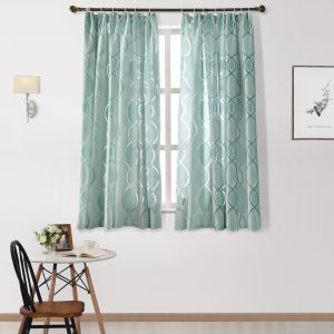 Rèm Cửa Vải Tuyn Màu Xanh Lá Phong Cách Châu Âu Kích Thước 100X130 - Ảnh 2