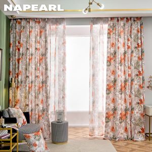 Rèm Cửa 70-80% Polyester In Họa Tiết Hoa Phong Cách Retro Mỹ - Ảnh 2