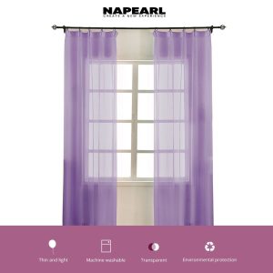 Rèm Napearl vải tuyn màu trơn trang trí nhà cửa