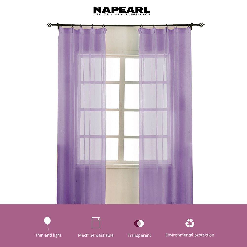 Rèm Napearl vải tuyn màu trơn trang trí nhà cửa