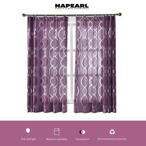 Rèm Cửa Vải Tuyn Màu Xanh Lá Phong Cách Châu Âu Kích Thước 100X130