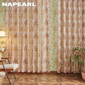 Rèm Cửa Vải Tuyn 10-20% Polyester In Họa Tiết Phong Cách Vintage Châu Âu Trang Trí Nội Thất