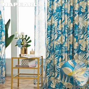 Rèm Cửa 70-80% Chất Liệu Polyester Họa Tiết Lá Cây Đơn Giản Hiện Đại Trang Trí Nội Thất