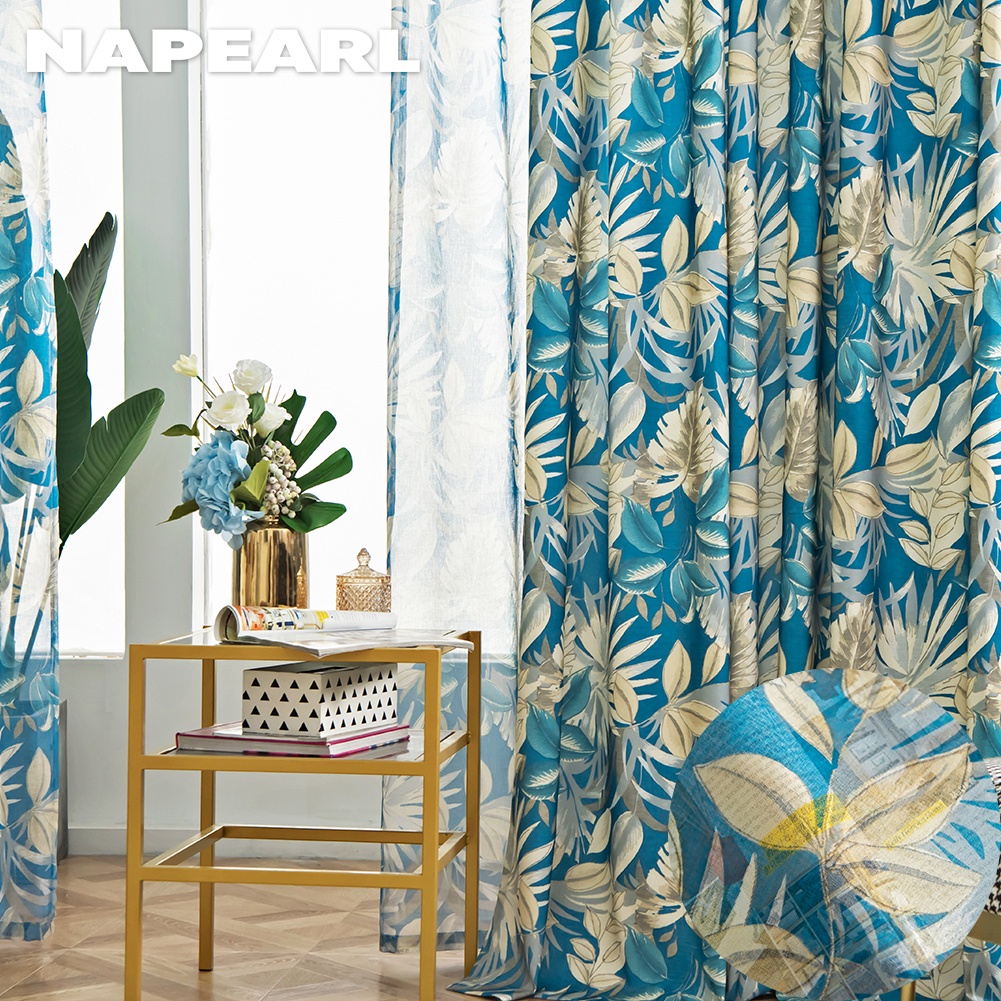 Rèm Cửa 70-80% Chất Liệu Polyester Họa Tiết Lá Cây Đơn Giản Hiện Đại Trang Trí Nội Thất