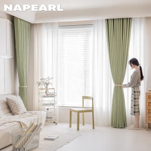 Napearl cream style curtain shading 2023 phòng ngủ mới ánh sáng sang trọng phòng khách tối giản hiện đại trang trí phòng ngủ màu trắng