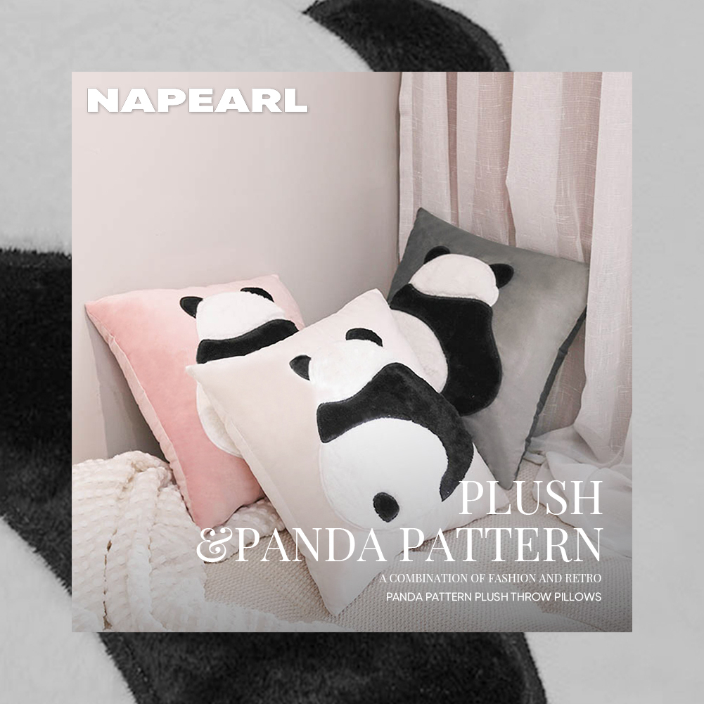 Napearl Vỏ Gối Sofa Nhồi Bông Hình Gấu Trúc Đáng Yêu Kèm 1 Ruột Gối