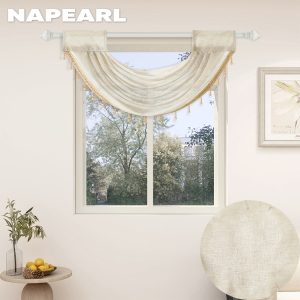 Napearl Rèm Cửa Polyester Màu Trơn Phong Cách Đồng Quê Tinh Tế