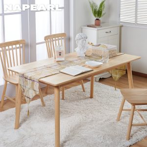 Napearl 1 Miếng Lót Bàn Ăn / Tủ Chén / Bàn Ăn / Phòng Khách Chất Liệu Cotton Họa Tiết Ca Rô Thông Dụng