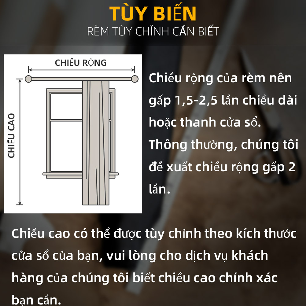 Liên Kết Kích Thước Tùy Chỉnh (Trước khi đặt hàng