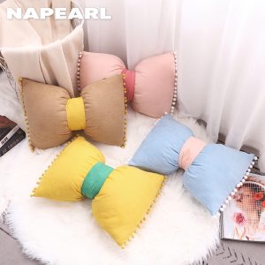 1 Vỏ Gối Tựa Đầu Ôm Thắt Nơ Công Chúa Dễ Thương Trang Trí Sofa