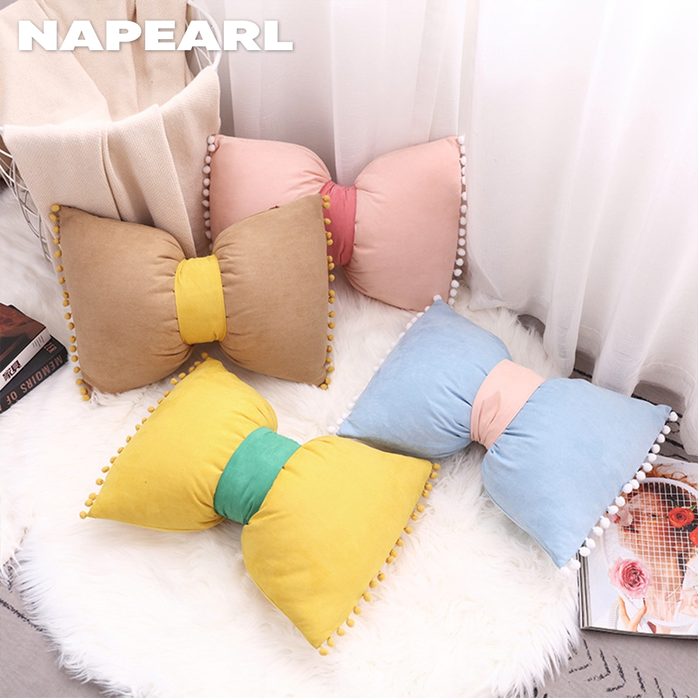1 Vỏ Gối Tựa Đầu Ôm Thắt Nơ Công Chúa Dễ Thương Trang Trí Sofa