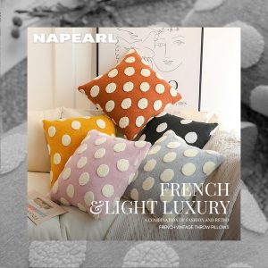 1 Vỏ Gối Sofa Họa Tiết Chấm Bi Nhiều Màu Hiện Đại