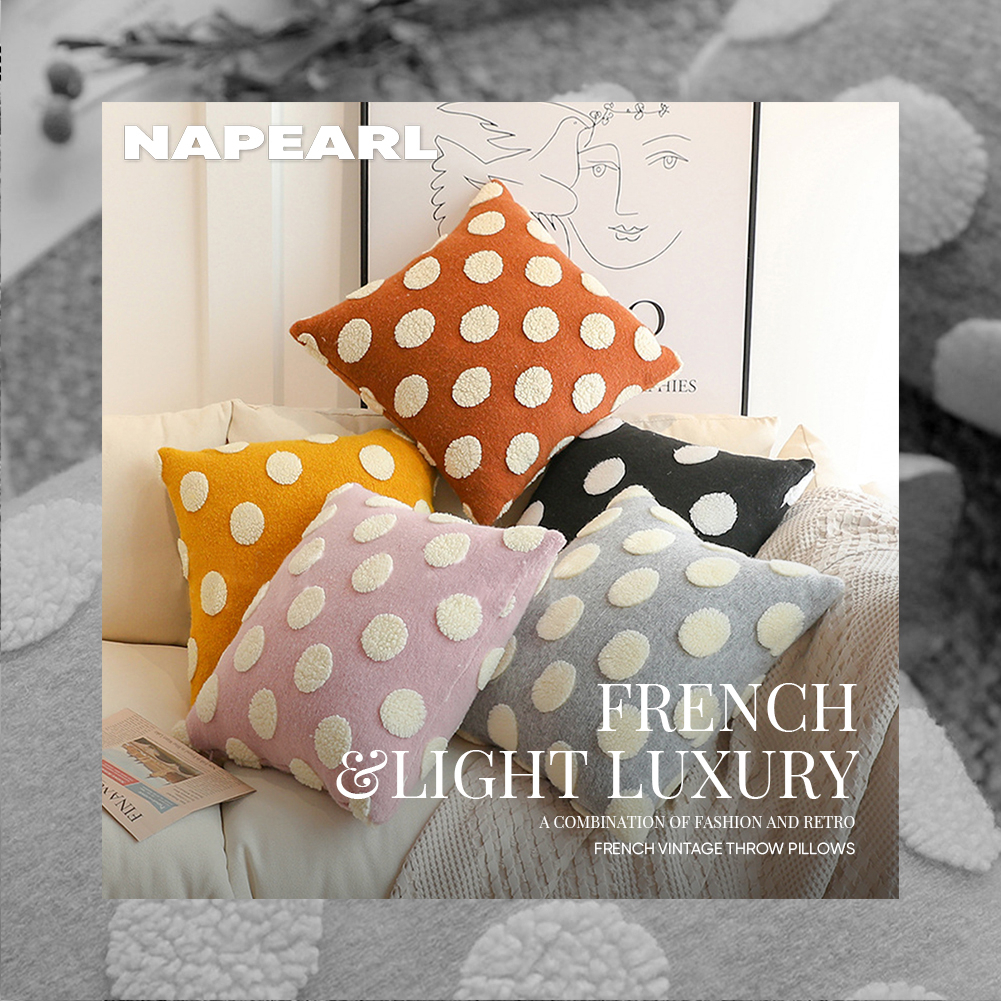 1 Vỏ Gối Sofa Họa Tiết Chấm Bi Nhiều Màu Hiện Đại