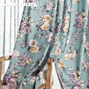 Napearl Rèm Cửa 70-80% Dày Dặn Họa Tiết Hoa Phong Cách Trung Quốc Cổ Điển Sang Trọng Cho Phòng Khách / Phòng Ngủ - Ảnh 3