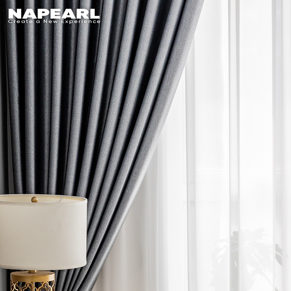 1 PC NAPEARL Blackout Bedroom Solid color Curtain Design Panel Thick - Ảnh 3