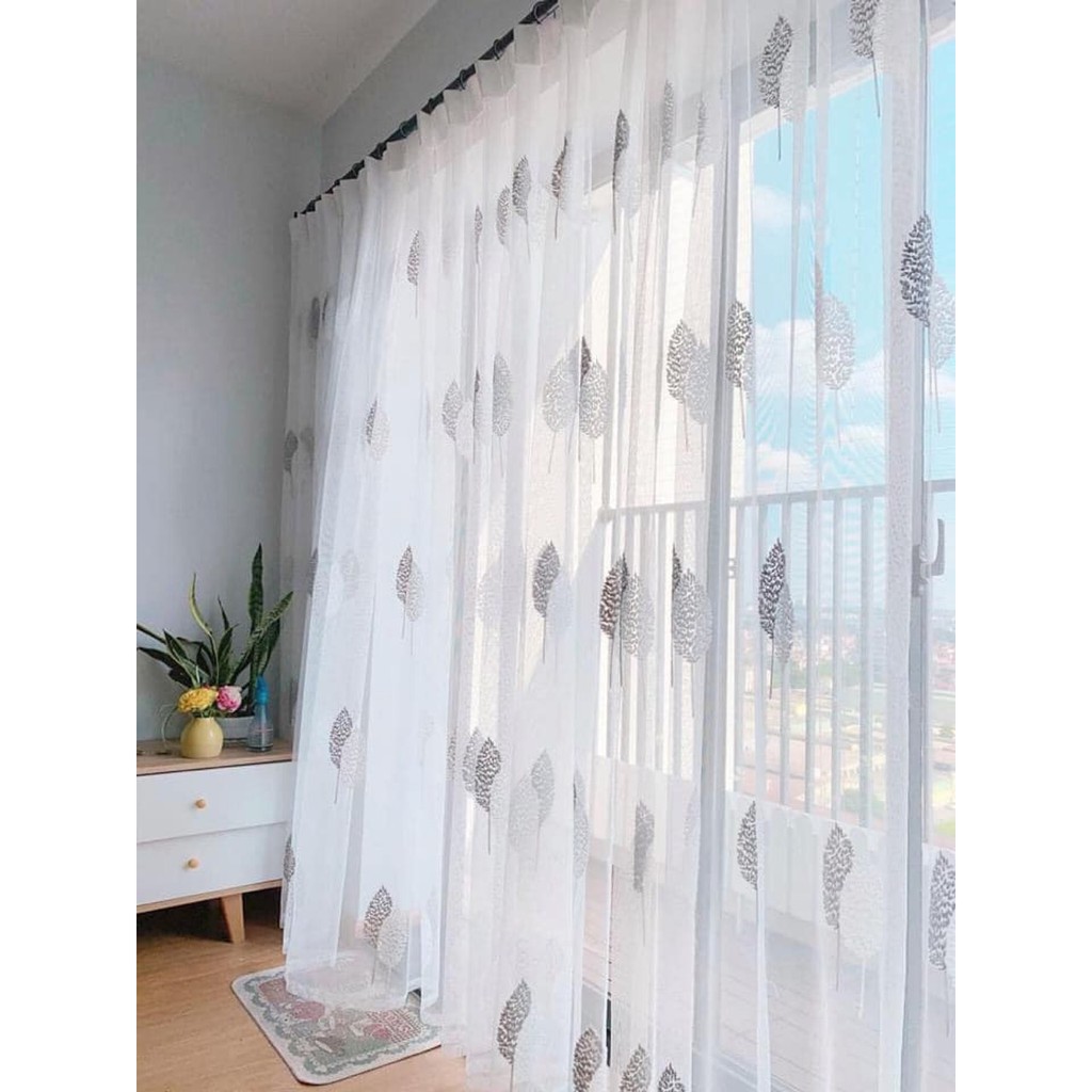 combo 3 bộ rèm voan 3m6 cao 2m7 đi kèm thanh 2m và phụ kiện lắp - Ảnh 3
