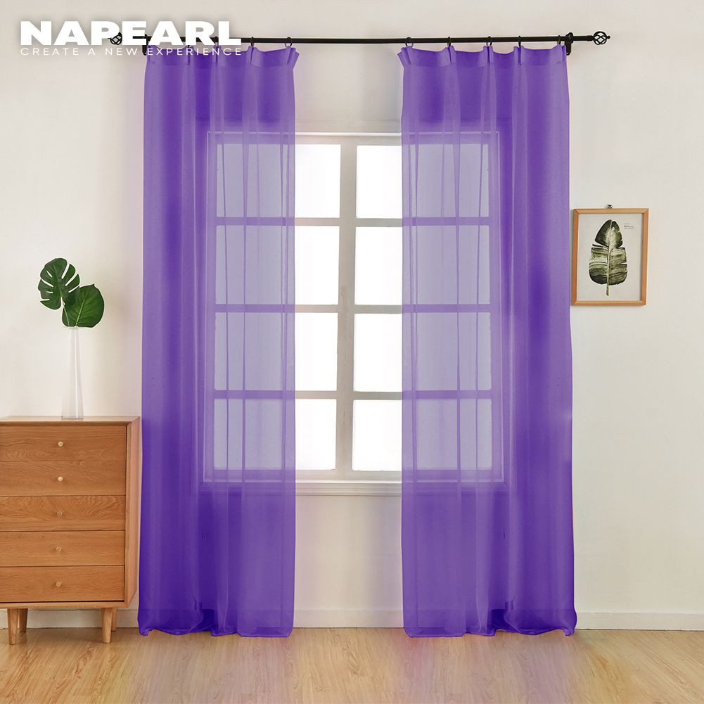 Rèm Napearl vải tuyn màu trơn trang trí nhà cửa - Ảnh 3