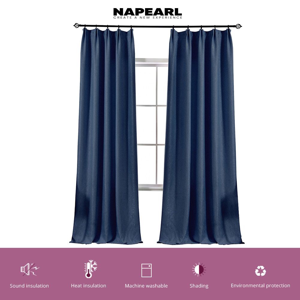 1 PCS NAPEARL blackout fashion Curtain Solid Color Design Panel  Bedroom Drape