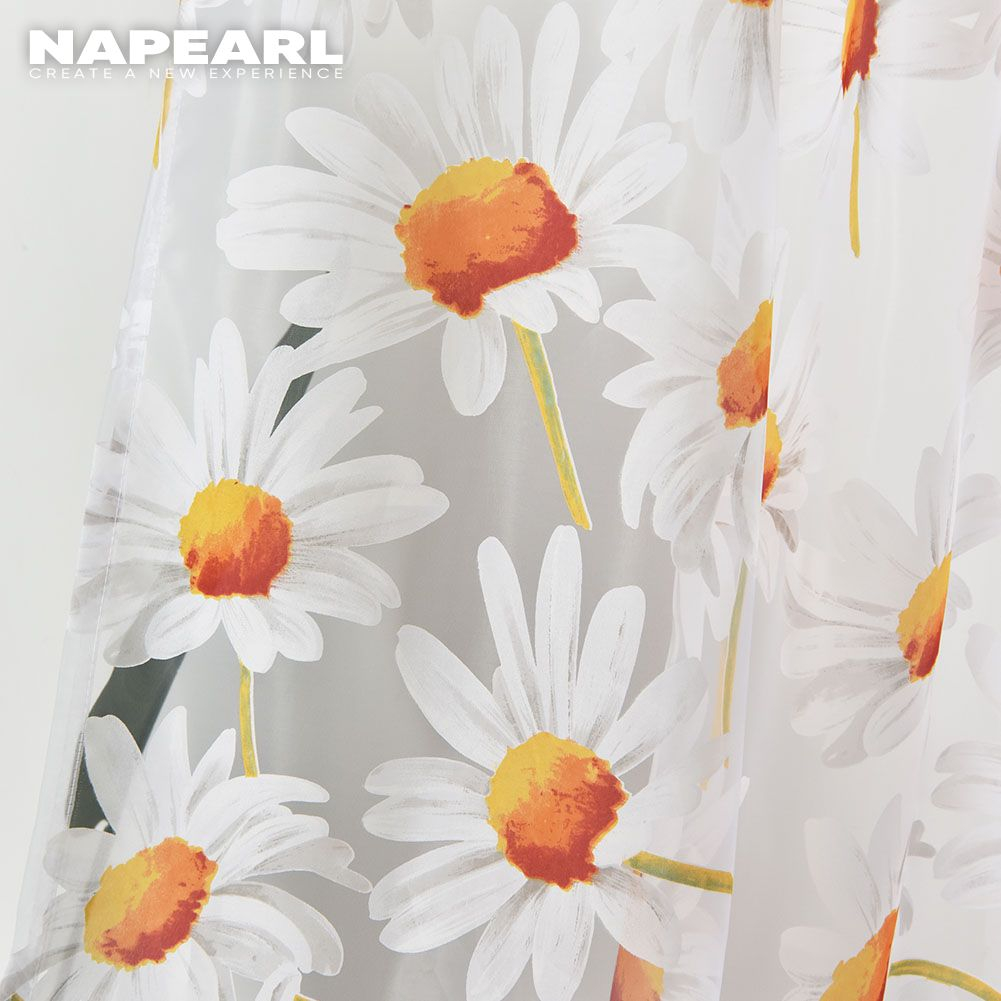 Napearl Rèm cửa sổ Vải Tuyn Họa Tiết Hoa Cúc Phong Cách Đồng Quê Tự Nhiên - Ảnh 4