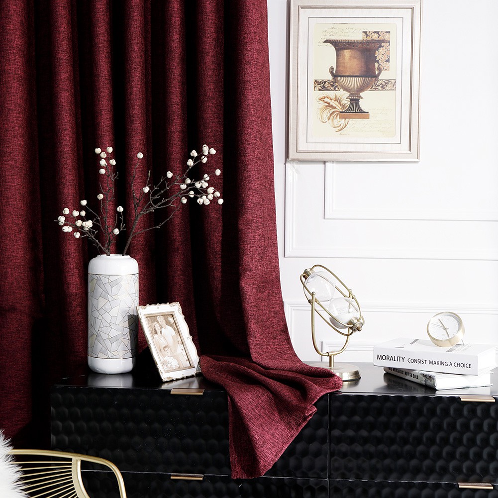 Rèm cửa sổ màu trơn bằng vải dày dặn phong cách sang trọng hiện đại - Ảnh 4