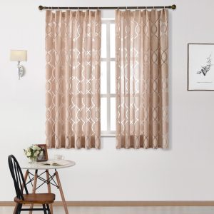 Rèm Cửa Vải Tuyn Màu Xanh Lá Phong Cách Châu Âu Kích Thước 100X130 - Ảnh 4