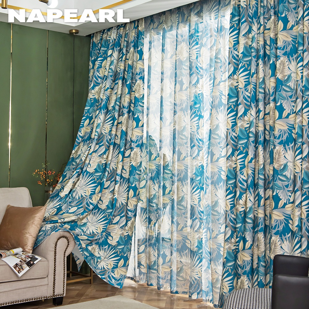 Rèm Cửa 70-80% Chất Liệu Polyester Họa Tiết Lá Cây Đơn Giản Hiện Đại Trang Trí Nội Thất - Ảnh 4