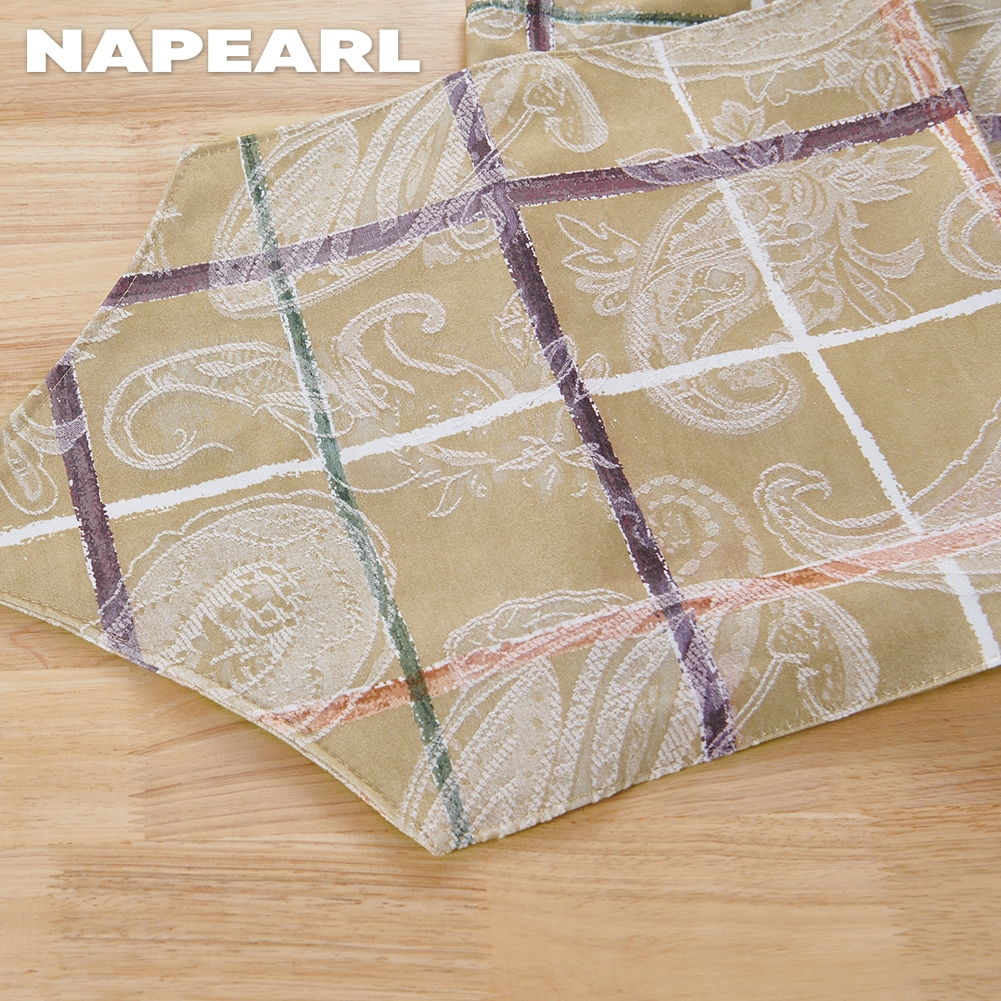 Napearl 1 Miếng Lót Bàn Ăn / Tủ Chén / Bàn Ăn / Phòng Khách Chất Liệu Cotton Họa Tiết Ca Rô Thông Dụng - Ảnh 5