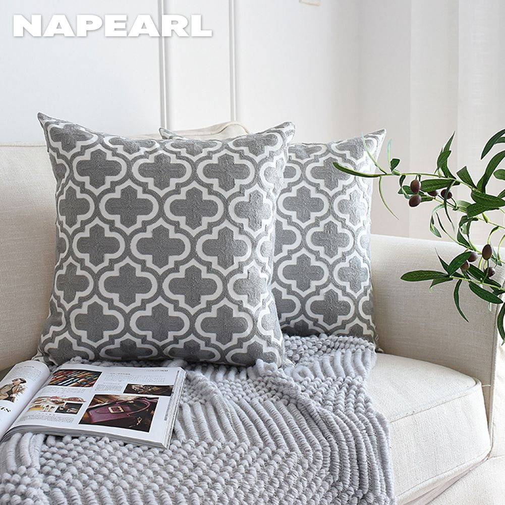1 Vỏ Gối Sofa In Hoa Phong Cách Bắc Âu Đơn Giản - Ảnh 5