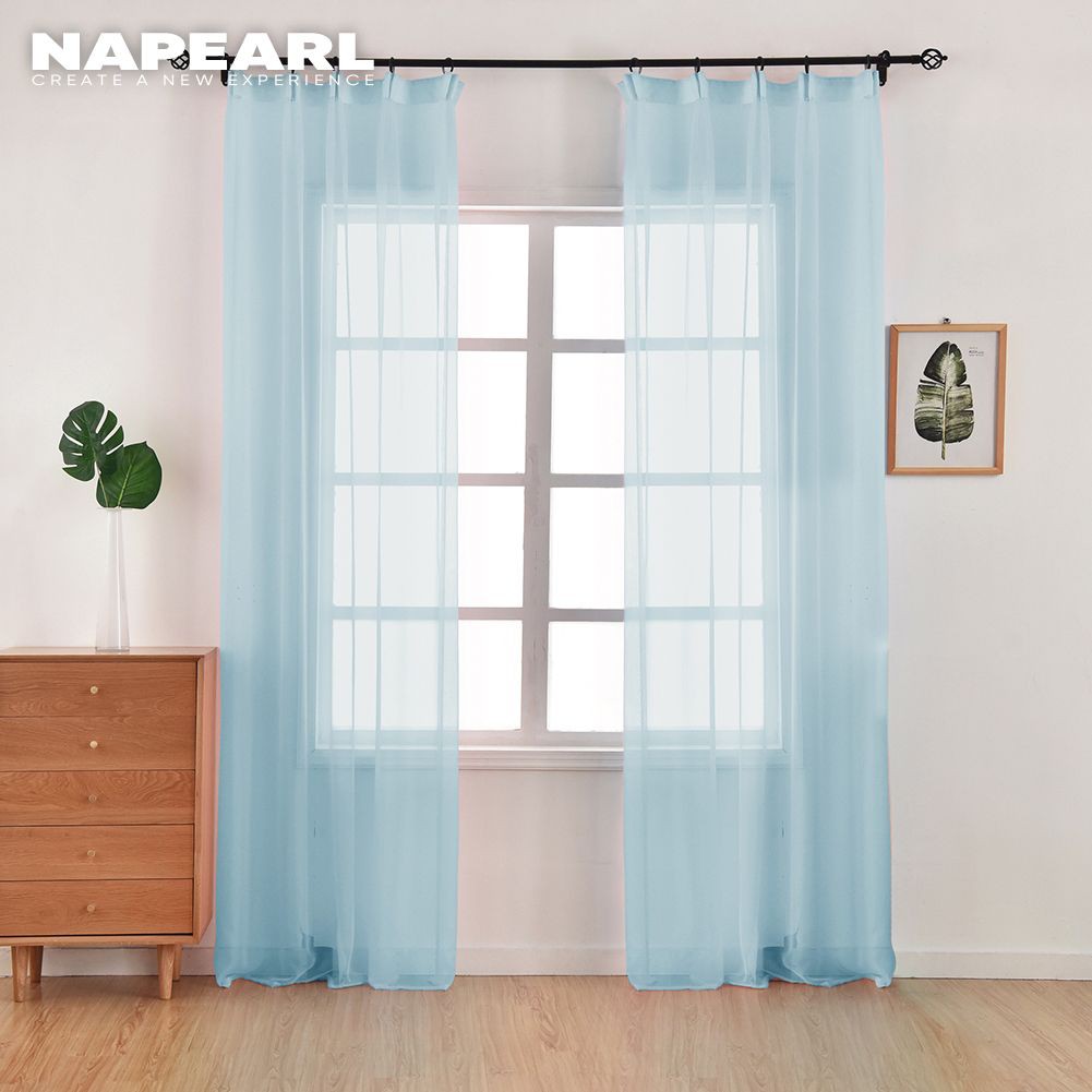 Rèm Napearl vải tuyn màu trơn trang trí nhà cửa - Ảnh 5