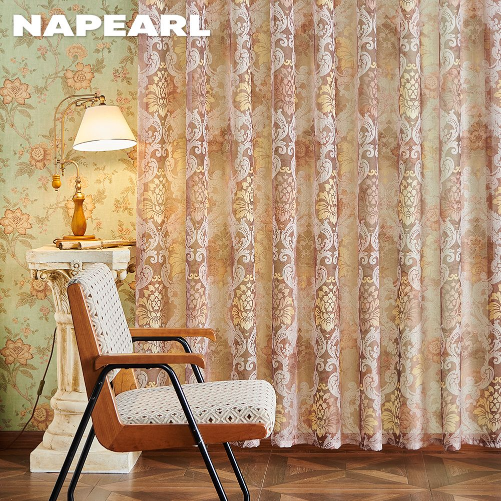 Rèm Cửa Vải Tuyn 10-20% Polyester In Họa Tiết Phong Cách Vintage Châu Âu Trang Trí Nội Thất - Ảnh 5