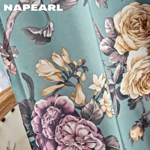 Napearl Rèm Cửa 70-80% Dày Dặn Họa Tiết Hoa Phong Cách Trung Quốc Cổ Điển Sang Trọng Cho Phòng Khách / Phòng Ngủ - Ảnh 6