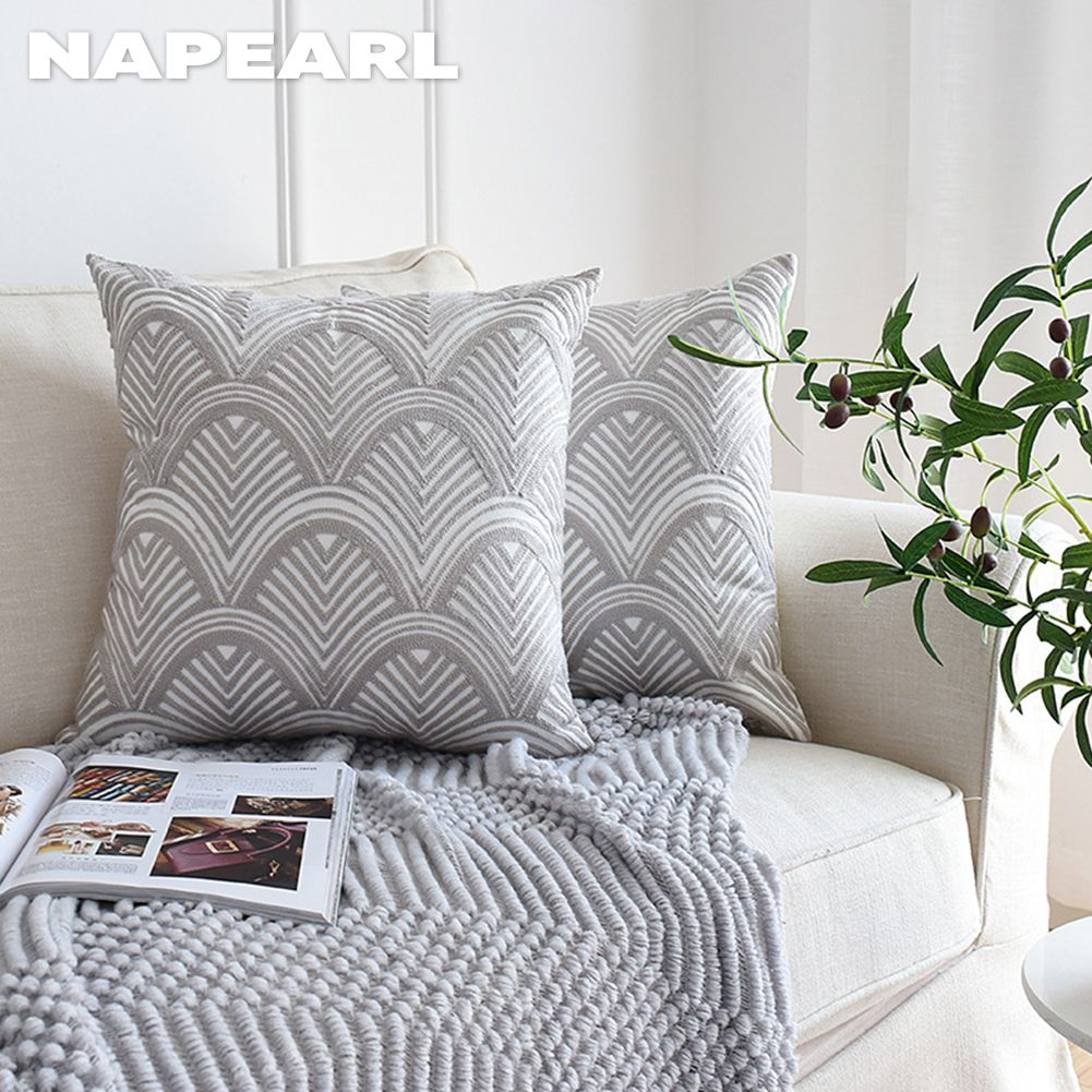 1 Vỏ Gối Sofa In Hoa Phong Cách Bắc Âu Đơn Giản - Ảnh 6
