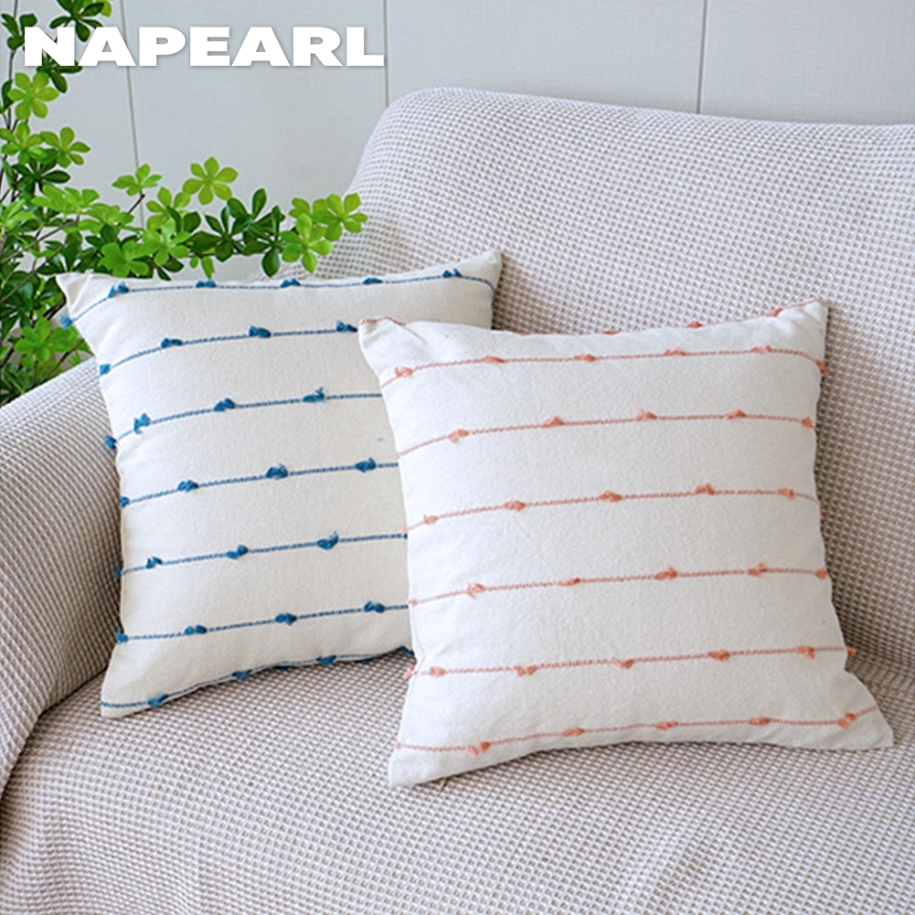 Vỏ Gối cotton Phối Tua Rua Họa Tiết Hoa Xinh Xắn Trang Trí Phòng Khách - Ảnh 6