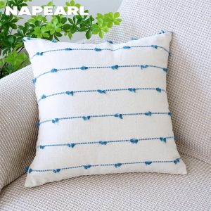 Vỏ Gối cotton Phối Tua Rua Họa Tiết Hoa Xinh Xắn Trang Trí Phòng Khách - Ảnh 7