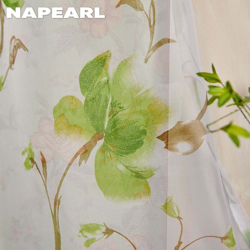Napearl sunflower fresh, pastoral màn hình thoáng khí trong suốt rèm ban công phòng ngủ phòng khách trang trí nội thất rèm thành phẩm tùy chỉnh vải màn hình cửa sổ - Ảnh 7