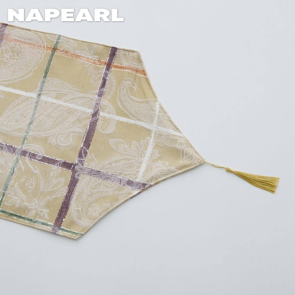 Napearl 1 Miếng Lót Bàn Ăn / Tủ Chén / Bàn Ăn / Phòng Khách Chất Liệu Cotton Họa Tiết Ca Rô Thông Dụng - Ảnh 8