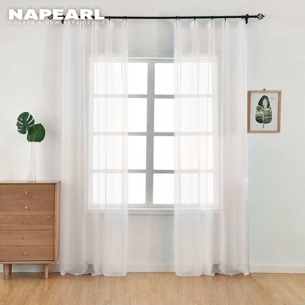 Rèm Napearl vải tuyn màu trơn trang trí nhà cửa - Ảnh 9