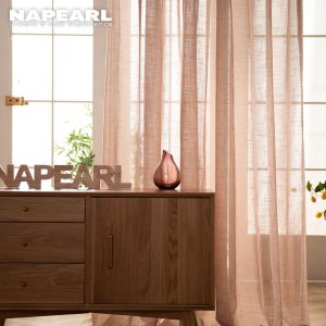 Tấm màn tuyn NAPEARL cao cấp màu trơn với nghệ thuật đơn giản cho phòng ngủ cửa sổ phòng khách