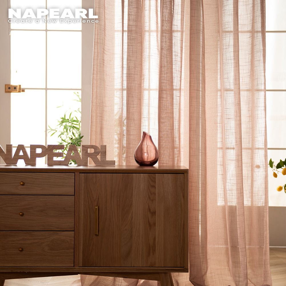 Tấm màn tuyn NAPEARL cao cấp màu trơn với nghệ thuật đơn giản cho phòng ngủ cửa sổ phòng khách