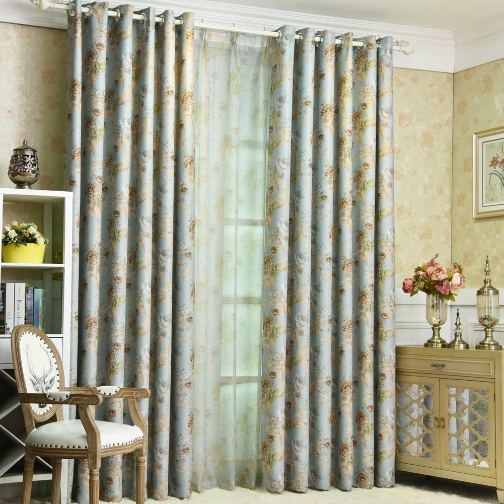 Set Rèm Cửa Vải Tuyn 70-80% Họa Tiết Hoa Hiện Đại