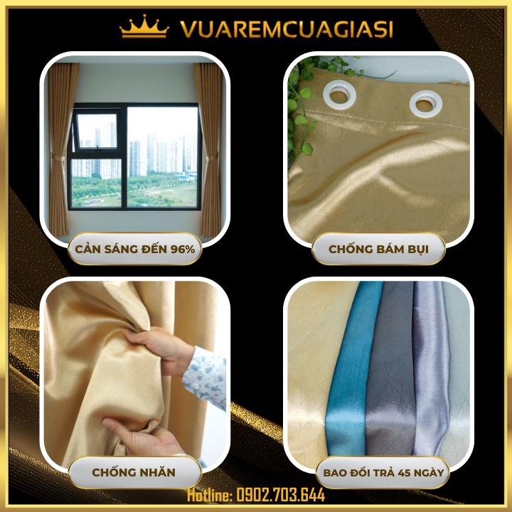Rèm cửa sổ đẹp giá rẻ chống nắng tốt, màn vải treo cửa phòng ngủ phù hợp trag trí decor VIP02 Vuaremgiasi - Ảnh 3