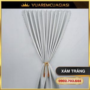 Rèm cửa dán tường vải Nhật xám sọc dành trang cửa sổ