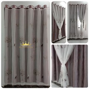 Rèm cửa 2 lớp họa tiết chống nắng trang trí decor nội thất giá rẻ VIP2LORE vuaremgiasi - Ảnh 4