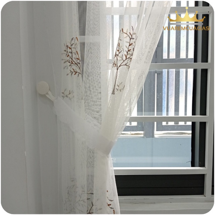 Rèm cửa voan ORE họa tiết trang trí phòng khách, cửa sổ decor cửa chính Vuaremgiasi - Ảnh 4