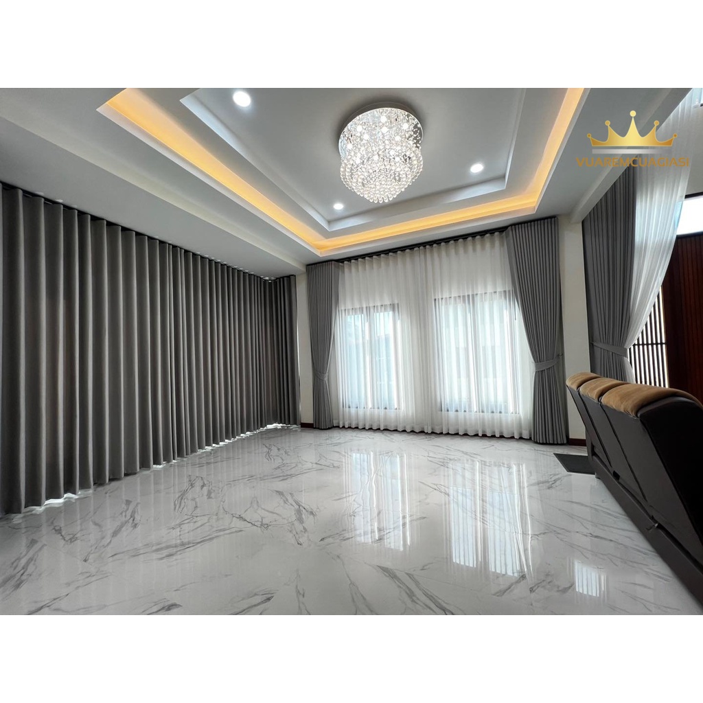 Rèm Vải Cản Bụi Chống Nắng Cửa Chính Kích Thước Lớn Hoa Văn Chìm Sang Trọng, Lịch Lãm Và Lộng Lẫy - Ảnh 7