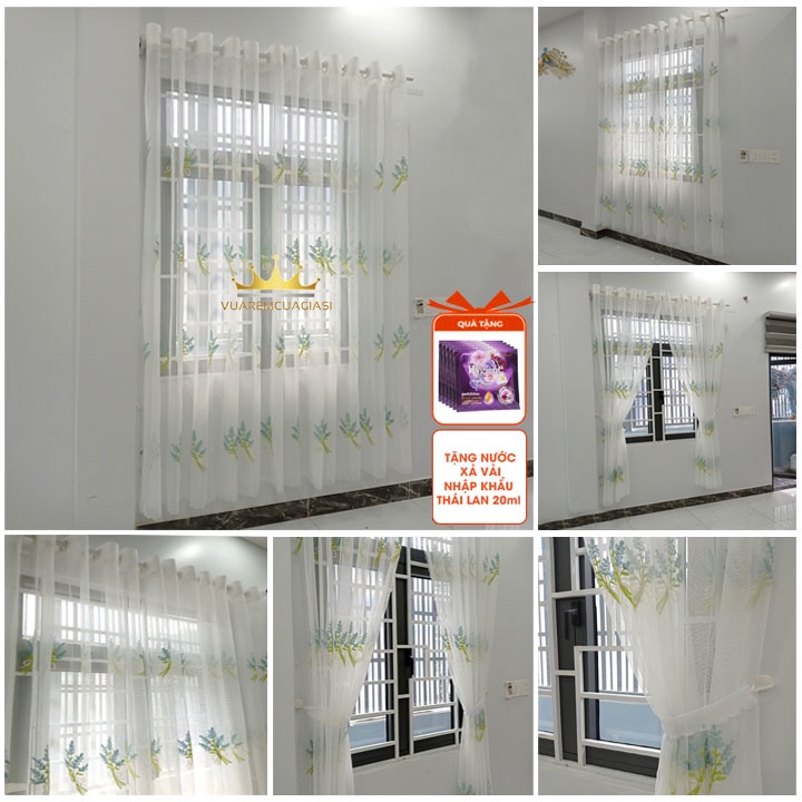 Rèm voan hoa oải hương