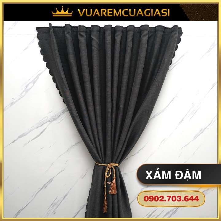 Rèm cửa dán tường vải Nhật xám đậm dành trang cửa sổ